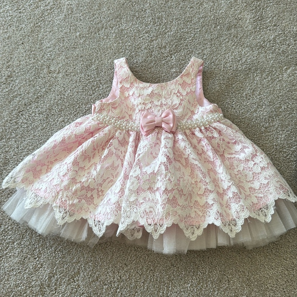 American Princess Pink and White Dress Size 12 Months